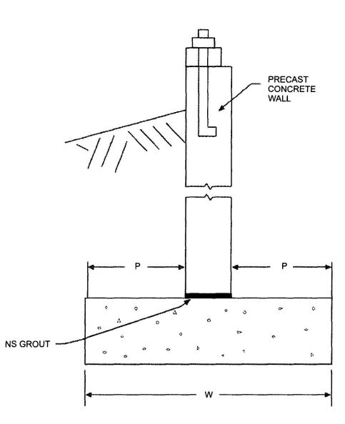 FIGURE R403.4(2)BASEMENT OR CRAWL SPACE WITH PRECAST FOUNDATION WALL ON SPREAD FOOTING